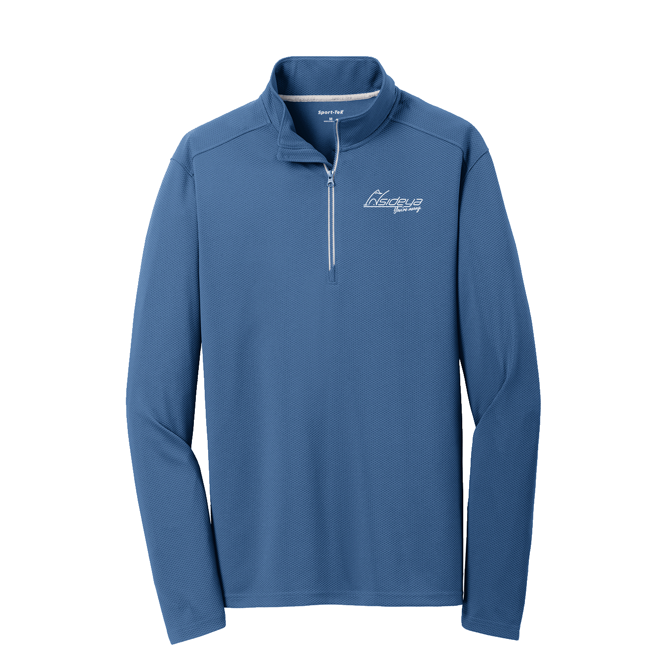Dawn Blue Sport-Tek Sport-Wick Textured Quarter-Zip Pullover with Embroidered Insideya Logo flat front