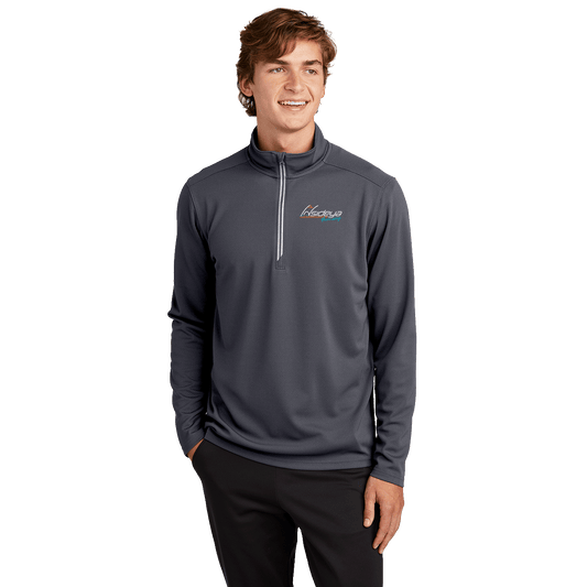 Iron Grey Sport-Tek Sport-Wick Textured Quarter-Zip Pullover with Embroidered Insideya Logo front model