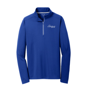 True Royal Sport-Tek Sport-Wick Textured Quarter-Zip Pullover with Embroidered Insideya Logo flat front