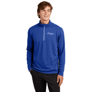 True Royal Sport-Tek Sport-Wick Textured Quarter-Zip Pullover with Embroidered Insideya Logo front model