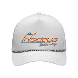 White Sportsman Five-Panel Rope Heritage Fit Cap with Embroidered Insideya Golf logo