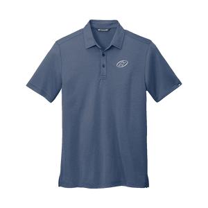 Dark blue TravisMathew polo with Insideya Golf icon on left chest