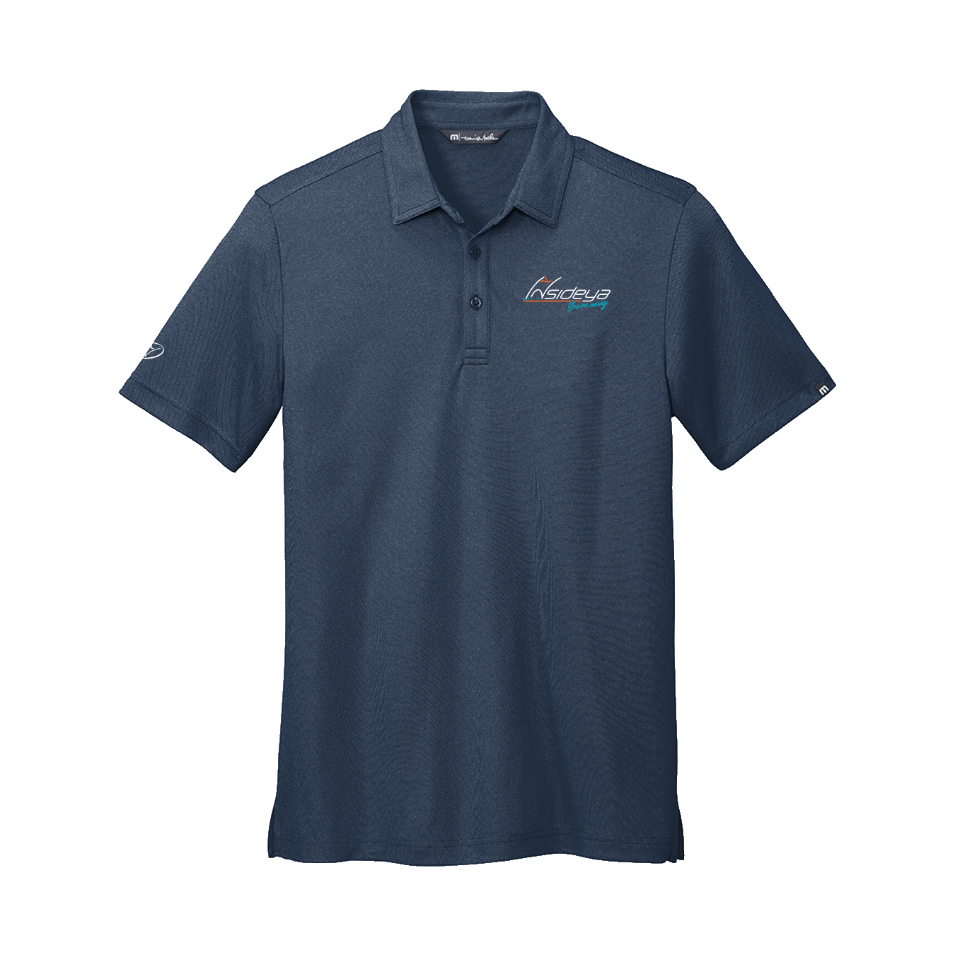 Navy blue polo with Insideya Golf logo on left chest and right sleeve