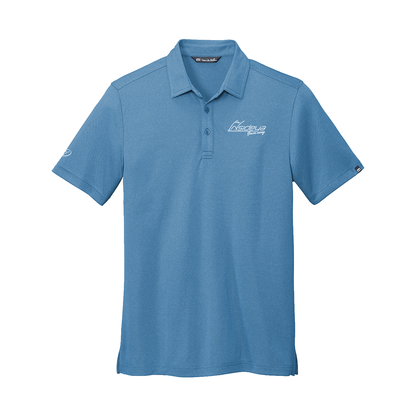 Light blue polo with Insideya Golf logo on left chest and right sleeve
