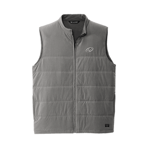 Grey TravisMathew vest with Insideya Golf icon on left chest